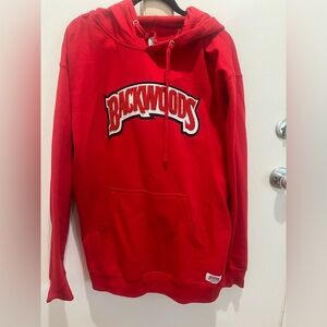 Red oversized backwoods hoodie